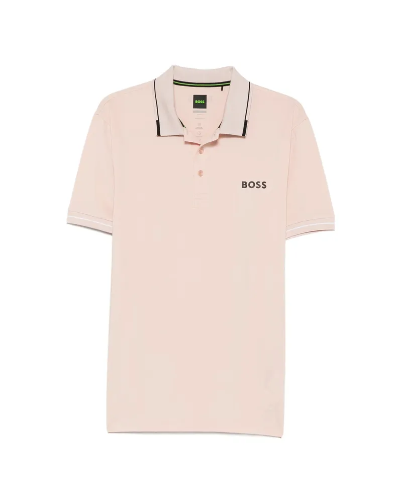HUGO BOSS Logo-print Short-sleeve Polo Shirt Pink