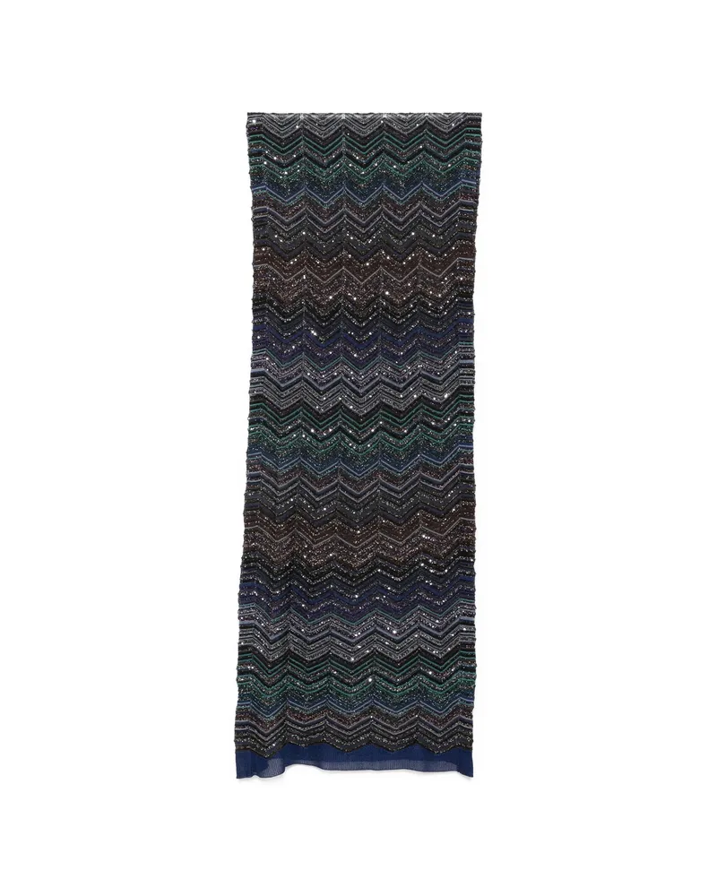 Missoni Chevron-pattern Scarf Black
