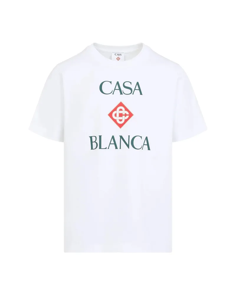 Casablanca Paris Casablanca Diamond Logo-print T-shirt White