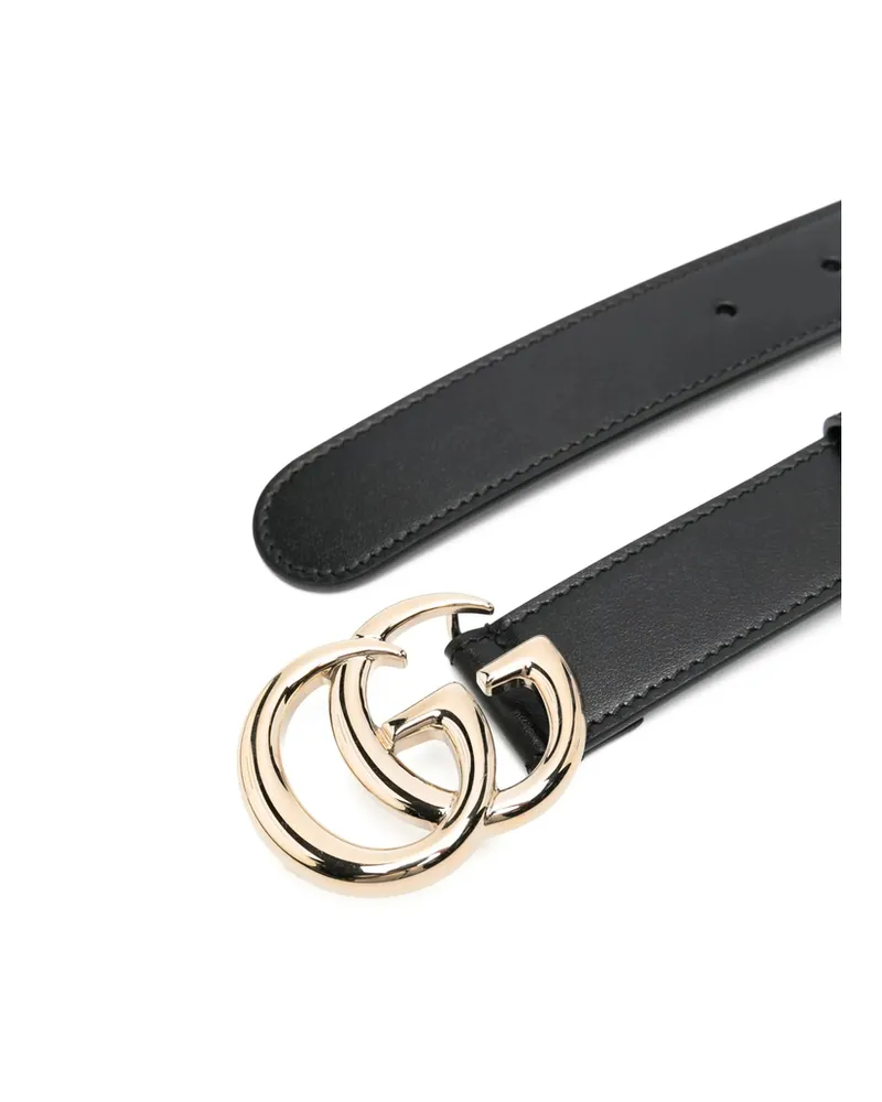Gucci Double G-buckle Leather Belt Black