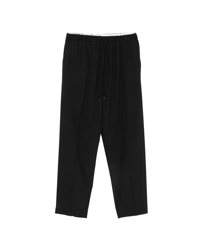 Maison Margiela Drawstring-waist Logo-patch Trousers Black