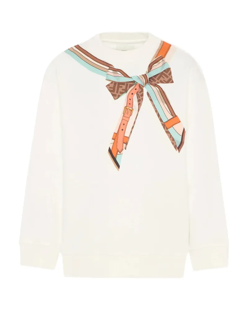Fendi Bow Crew-neck Sweatshirt Neutrals
