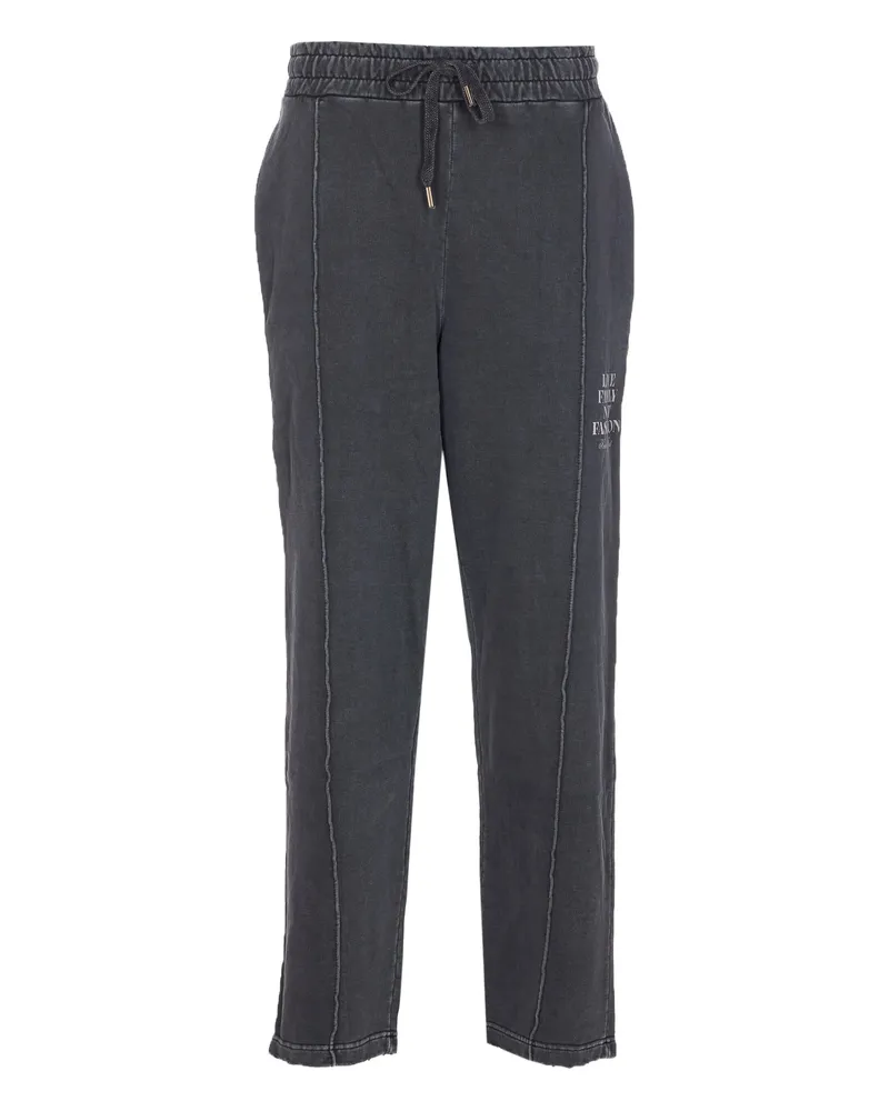 Family First Print Side-seam Track Pants Black