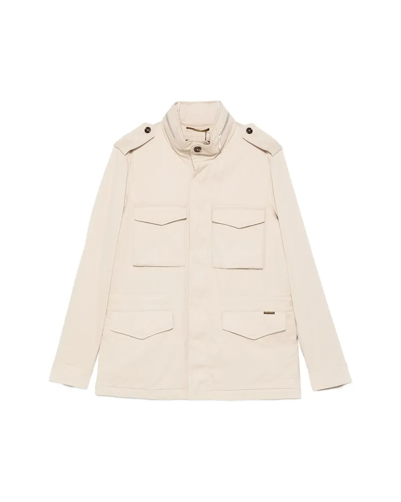 MOORER Denver Buttoned Pocketed Jacket Neutrals