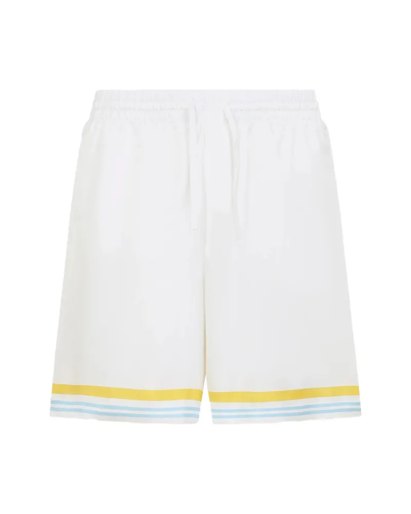 Casablanca Paris Silk Shorts White