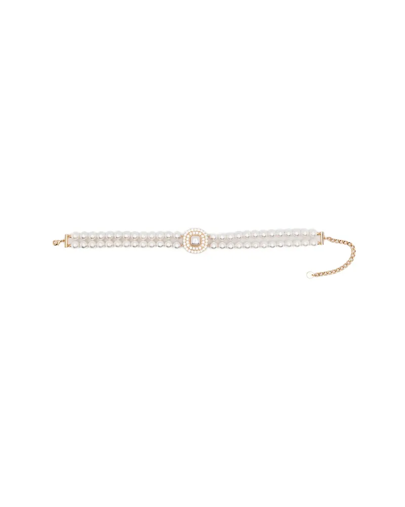 Self-Portrait Crystal-embellished Necklace Gold