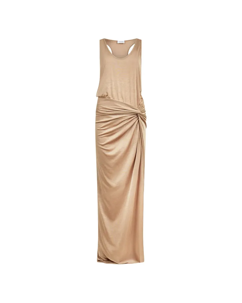 ANDAMANE Juno Draped Maxi Dress Gold