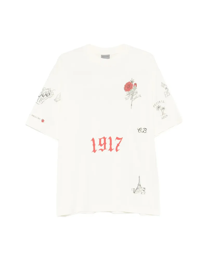 Balenciaga Tattoo T-shirt Neutrals