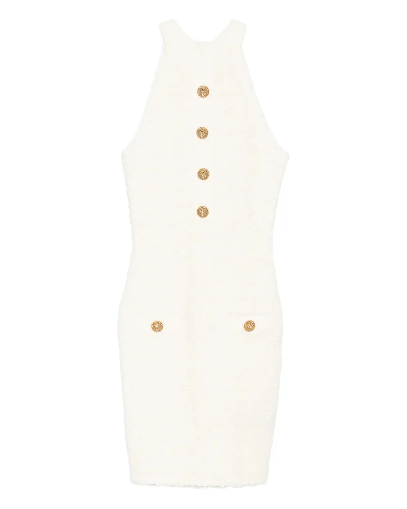 Balmain Button-detail Mini Dress White