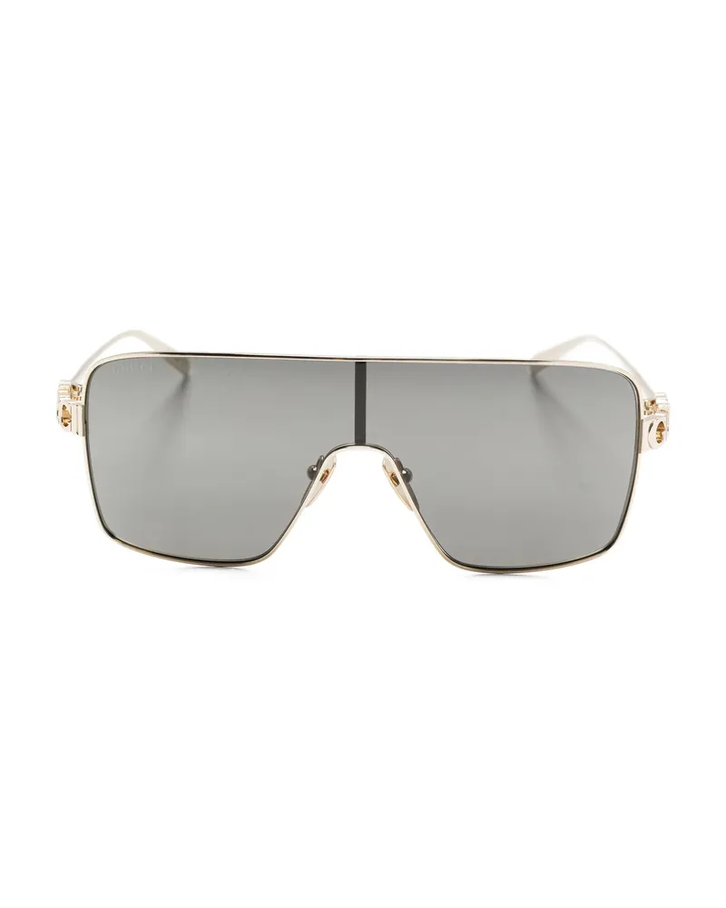 Gucci Logo-detail Sunglasses Gold