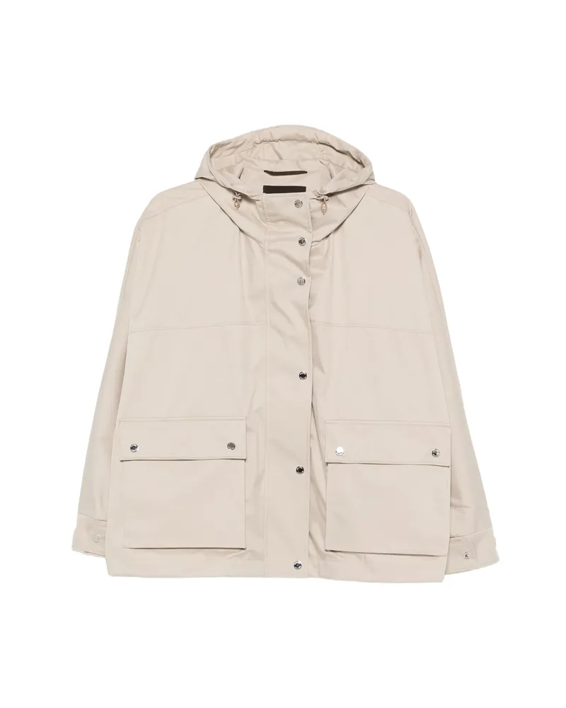 MOORER Maryana Hooded Pocket Jacket Neutrals