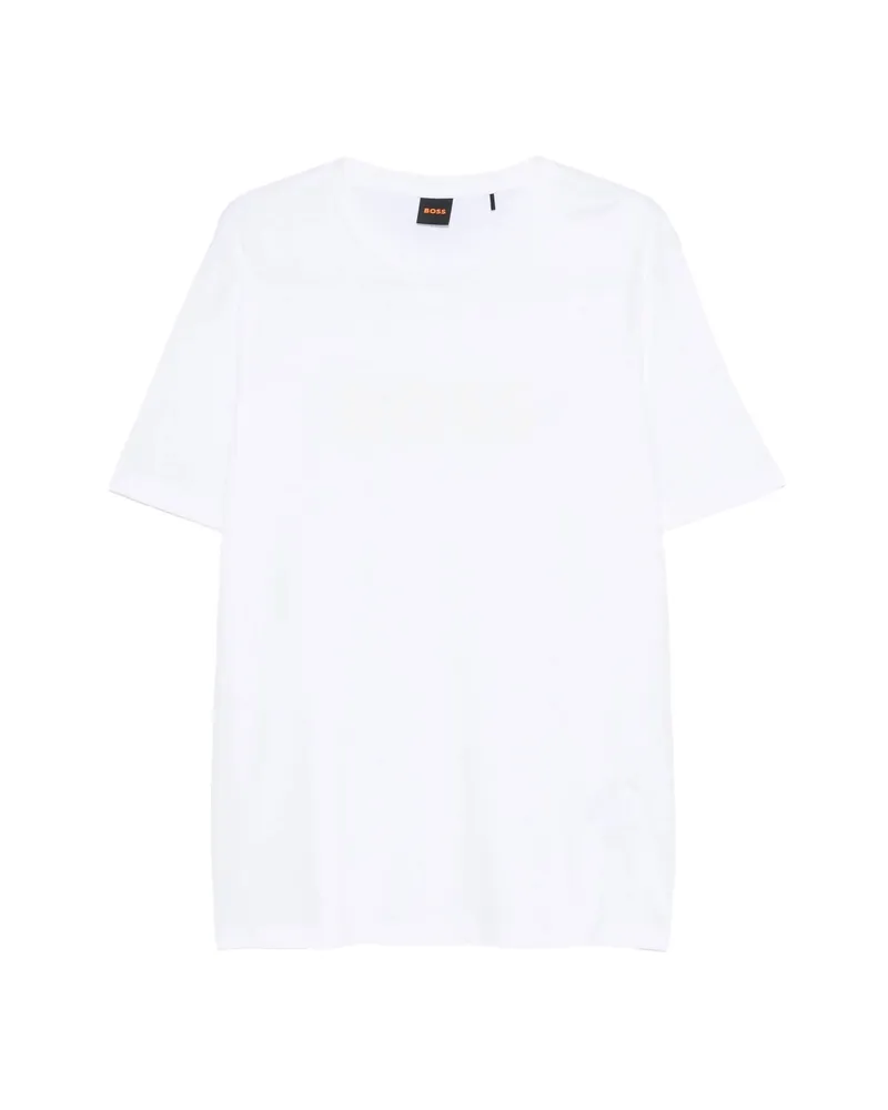 HUGO BOSS Logo-print Crew-neck T-shirt White