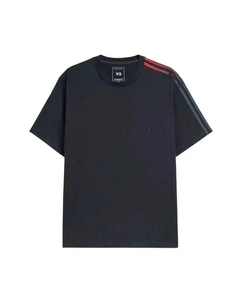 Y-3 Gradient-stripe Logo-print T-shirt Black