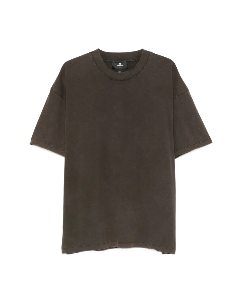 REPRESENT Initial Faded-effect Logo-plaque T-shirt Brown