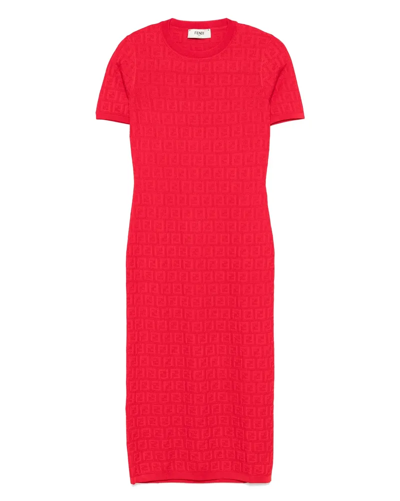 Fendi FF-jacquard Dress Red