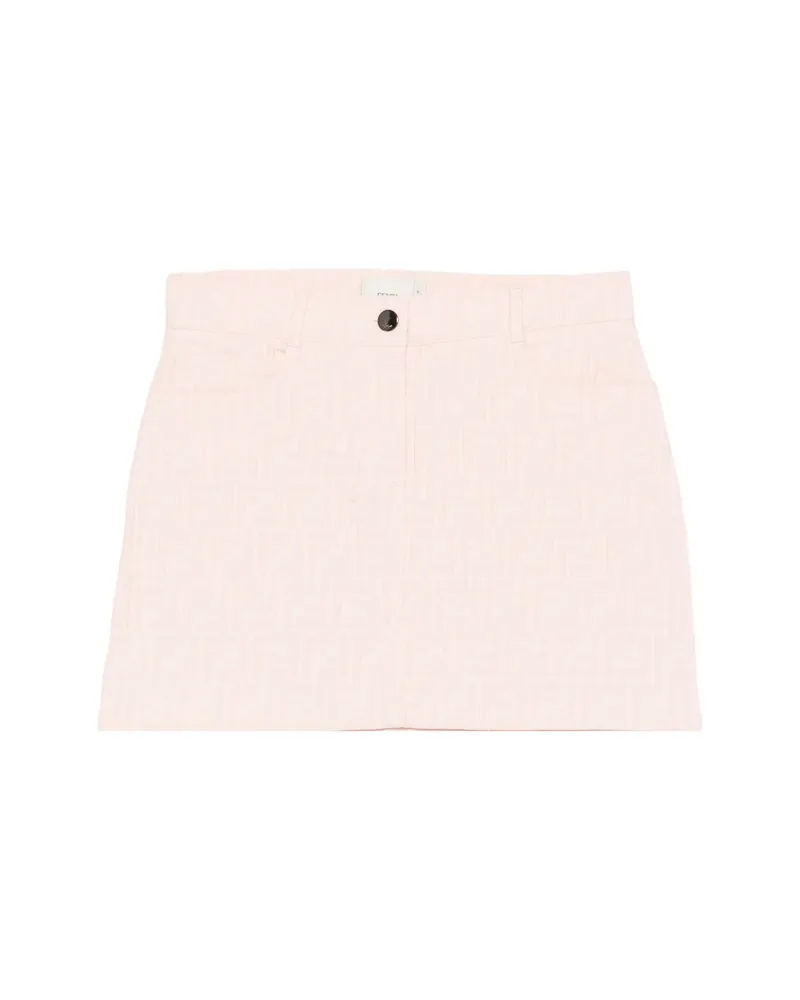 Fendi Logo-pattern Button-fastening Skirt Pink