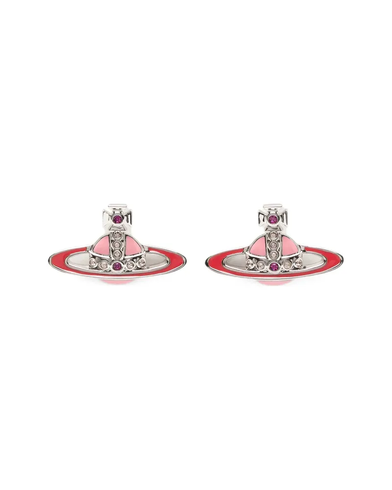 Vivienne Westwood Small Neo Bas Relief Orb Crystal-embellished Earrings Silver