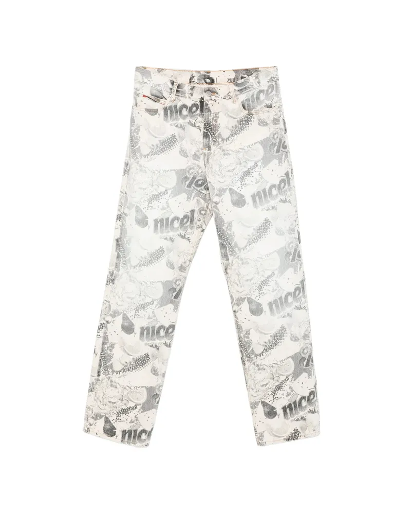 Martine Rose Print-detail Pocket Jeans Neutrals