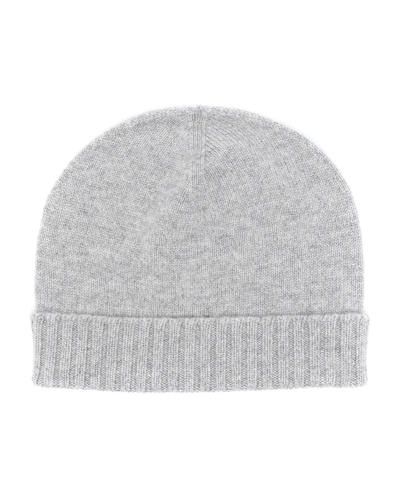 Malo Cashmere Beanie Hat Grey