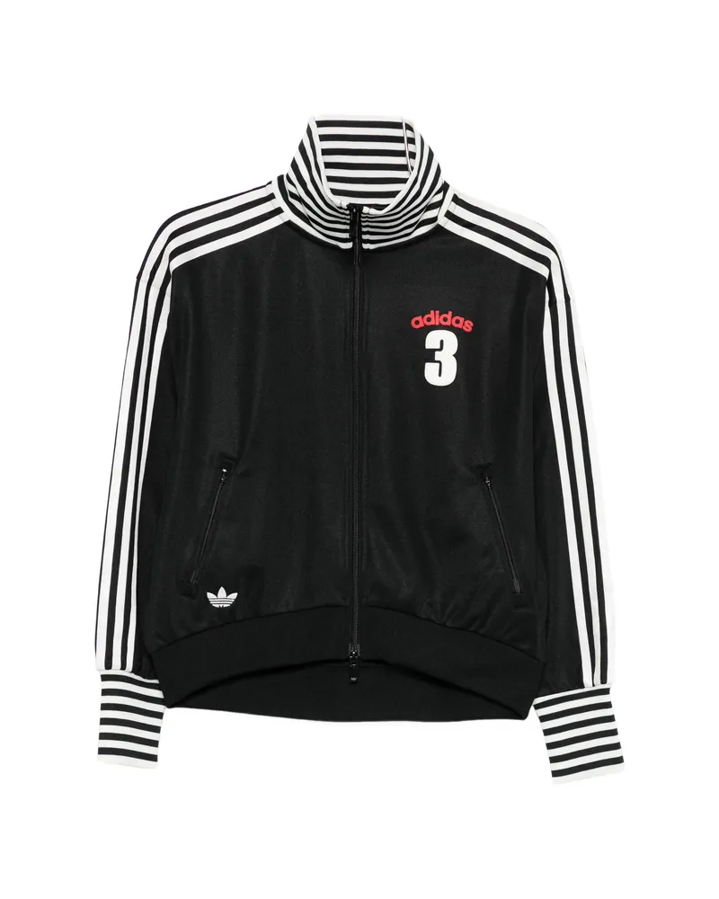 adidas Striped Zip Knitwear Black