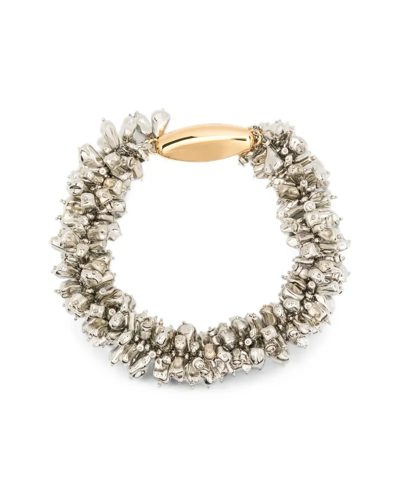 Dries van Noten Beaded Necklace Silver
