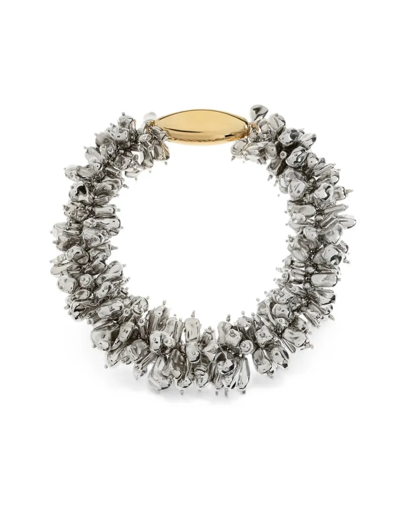 Dries van Noten Beaded Necklace Silver