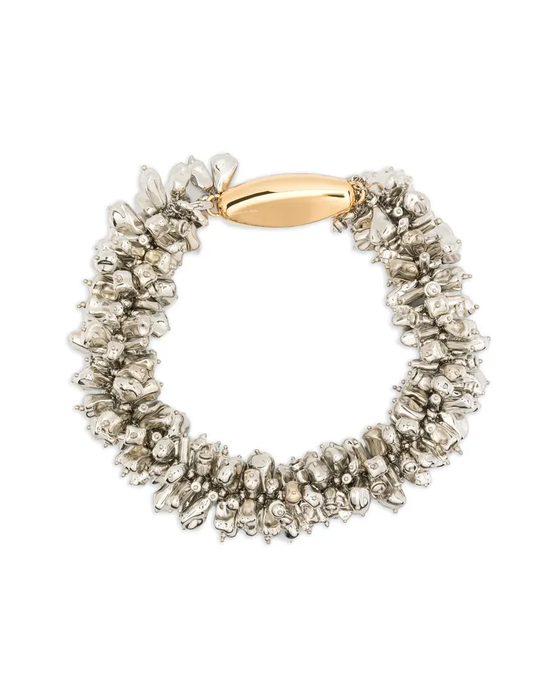 Dries van Noten Beaded Necklace Silver