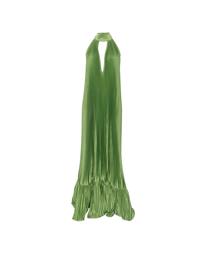 L'IDEE Libertie Pleated Maxi Dress Green