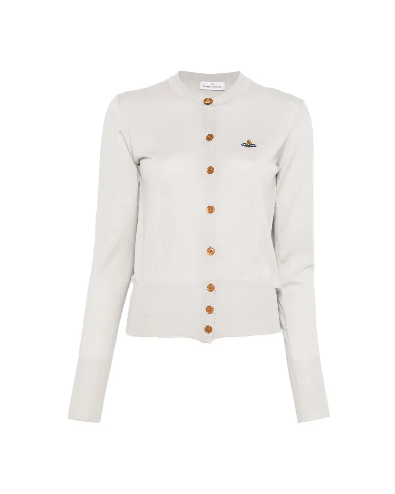 Vivienne Westwood Logo-detail Buttoned Cardigan Grey