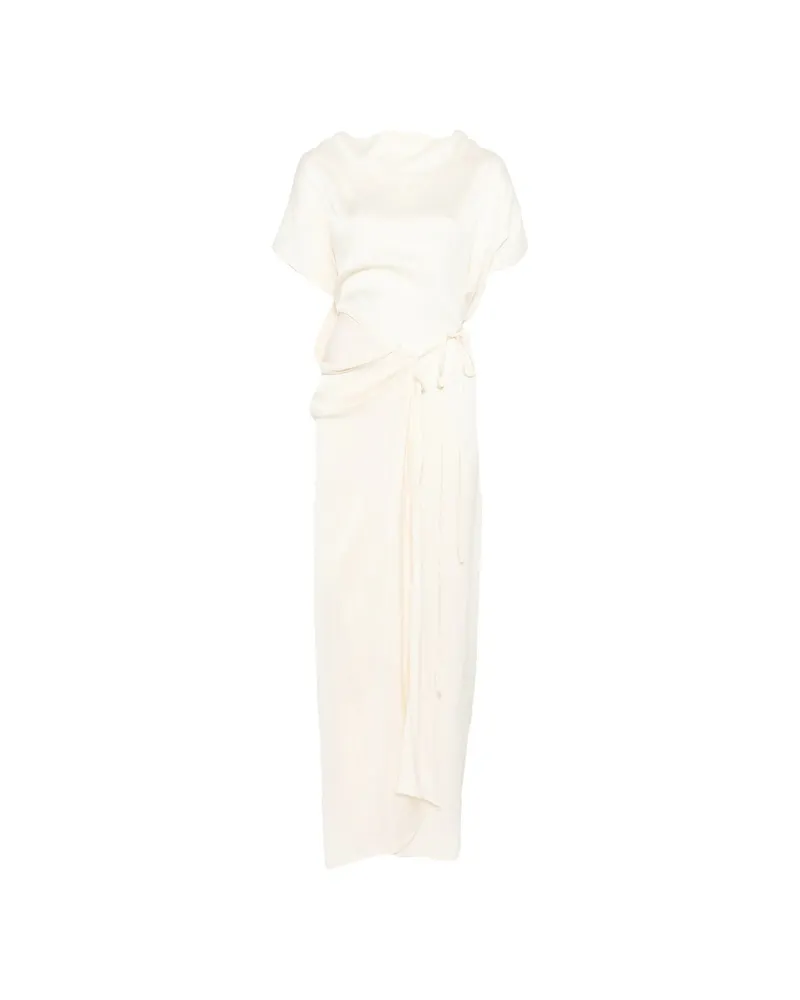 BONDI BORN Tie Side Maxi Dress Neutrals
