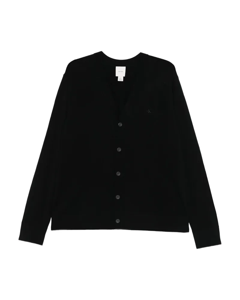 Calvin Klein Logo-embroidered Cardigan Black