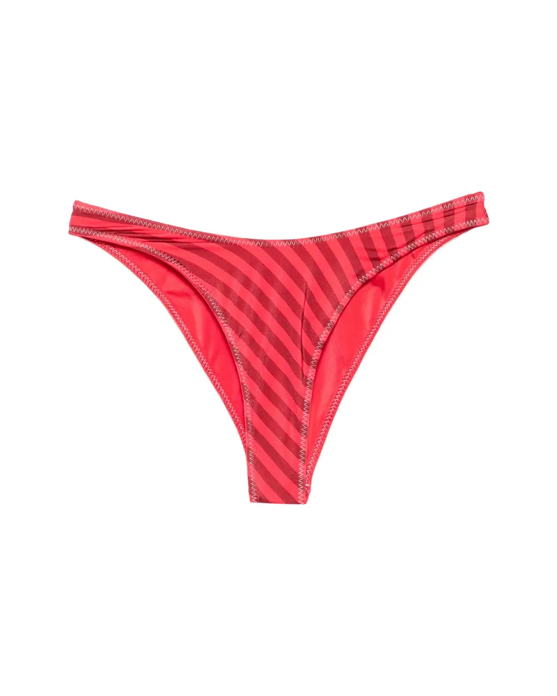 Frankies Bikinis X Jennie Dove Striped Bikini Bottoms Red
