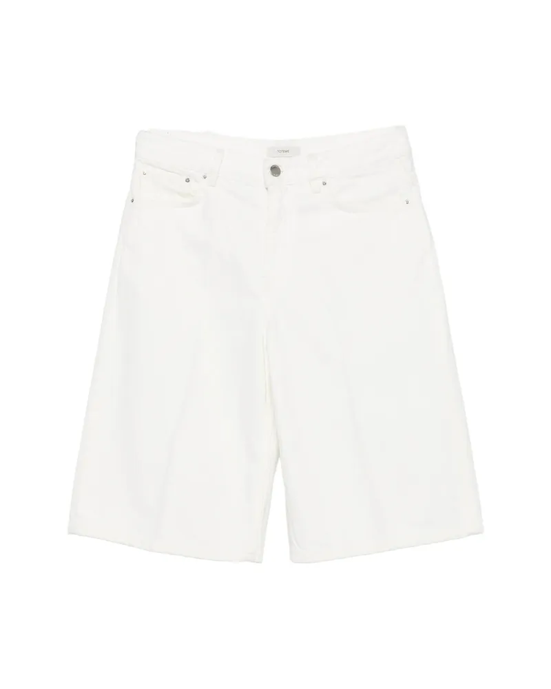 Totême Board Knee-length Denim Shorts White