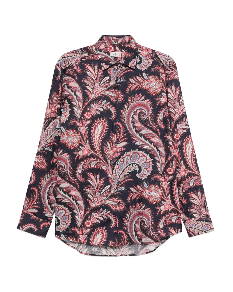Etro Floral Paisley-print Cotton Shirt Blue