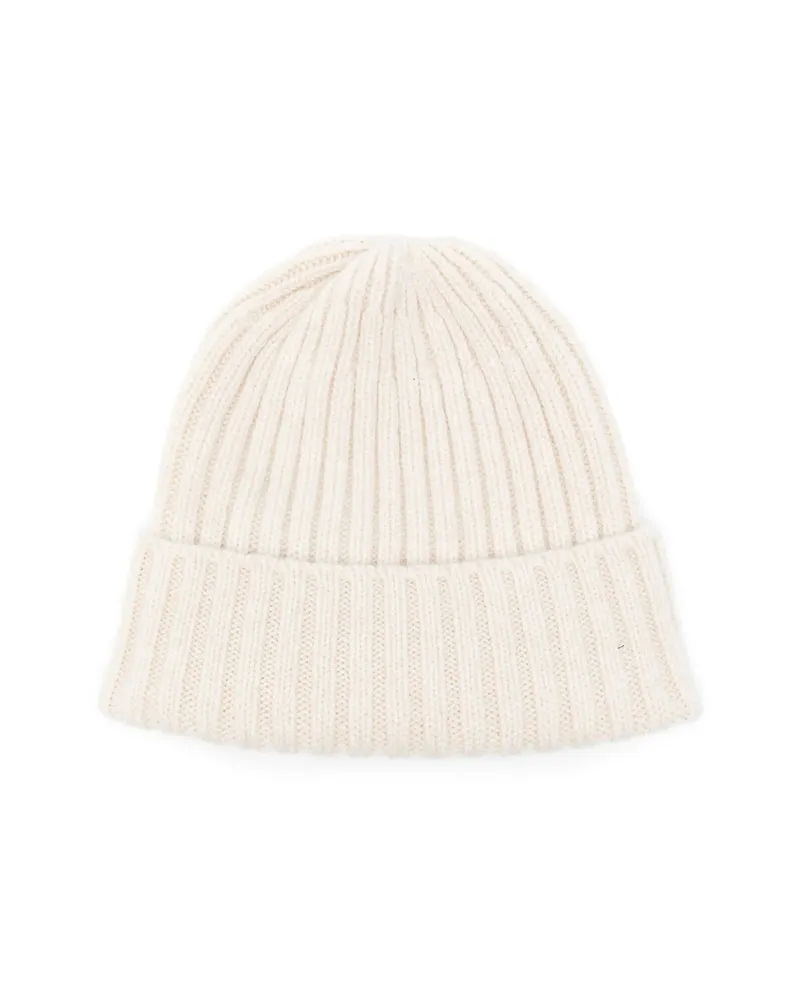 Fedeli Ribbed Cashmere Beanie Neutrals
