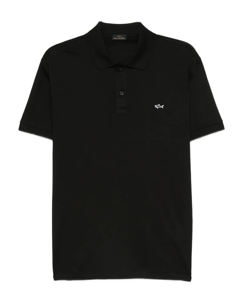 Paul & Shark Embroidered Polo Shirt Black