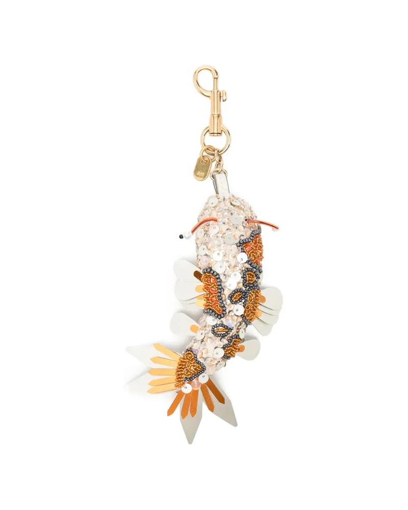Anya Hindmarch Koi Sequin-embellished Keyring Neutrals