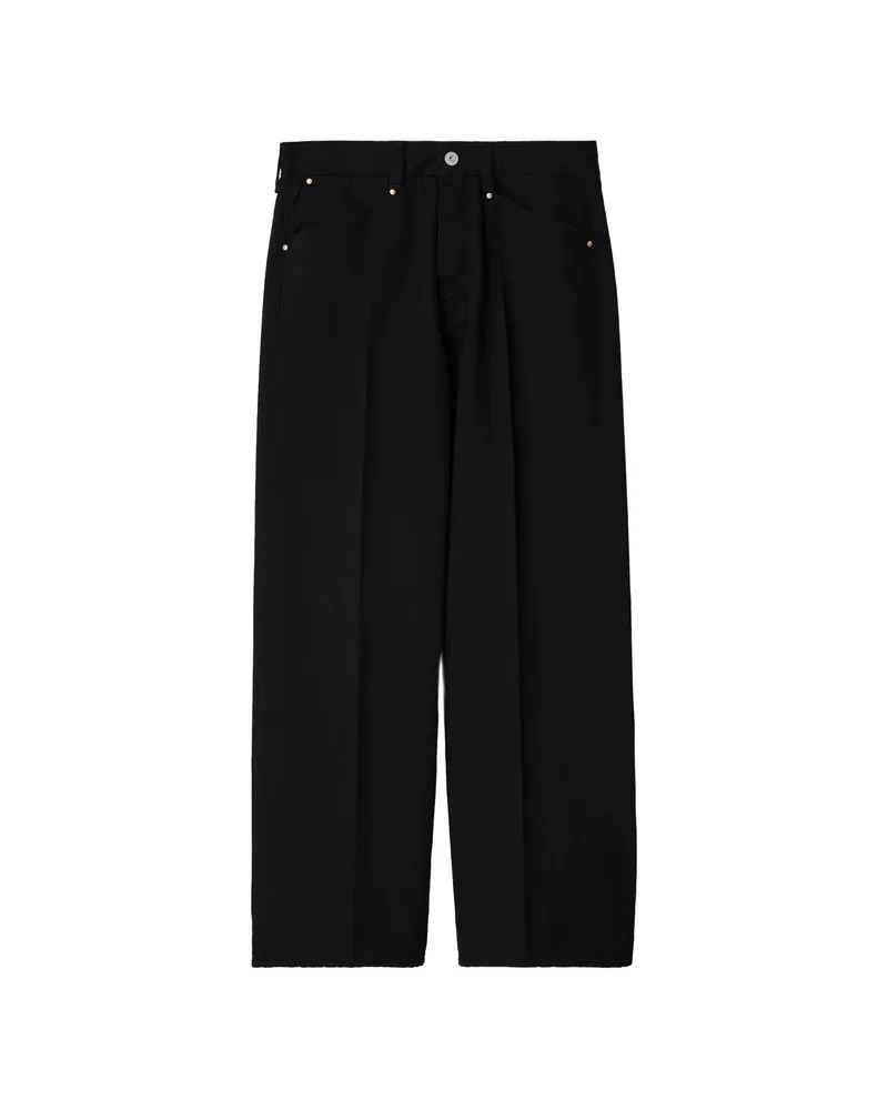 Christophe Lemaire Straight Five-pocket Pants In Black Selvedge Denim Black