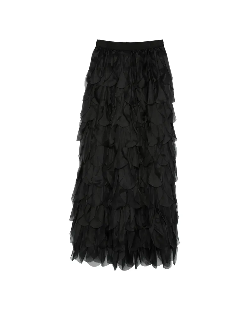 Max Mara Romana Tiered Ruffled Maxi Skirt Black