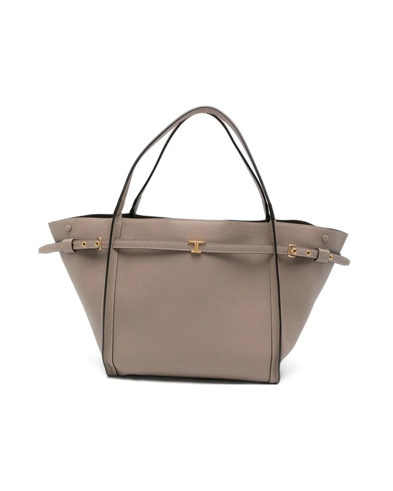 TOD'S Medium Buckle Tote Bag Neutrals