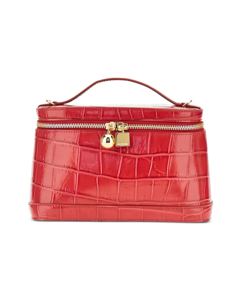 Jacquemus Croc-effect Leather Tote Bag Red