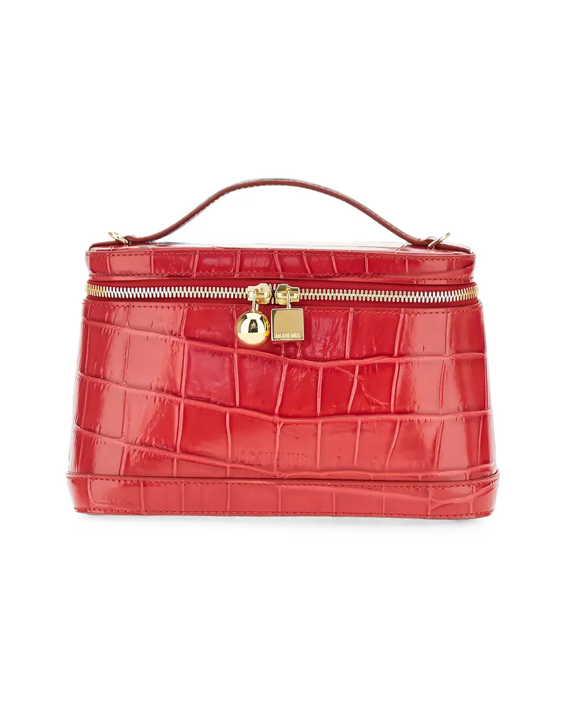 Jacquemus Croc-effect Leather Tote Bag Red