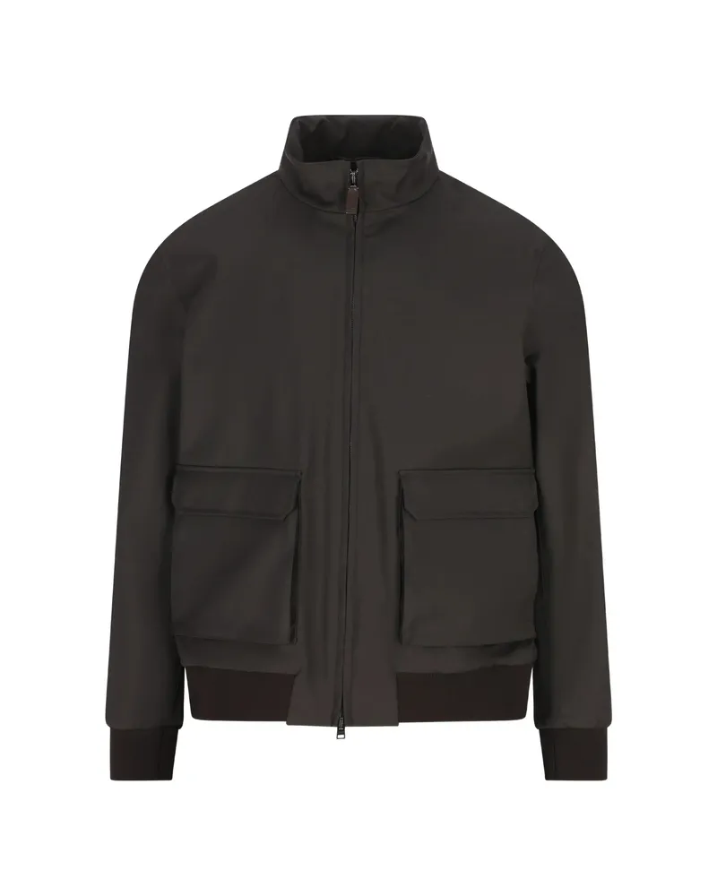 Herno Pocket Bomber Jacket Brown