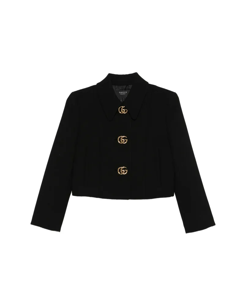 Gucci Logo-button Cropped Jacket Black