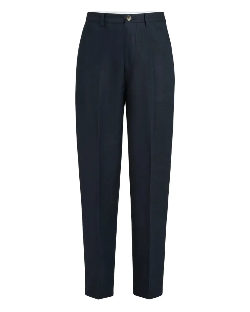Brunello Cucinelli Belt-loops Tailored Trousers Blue