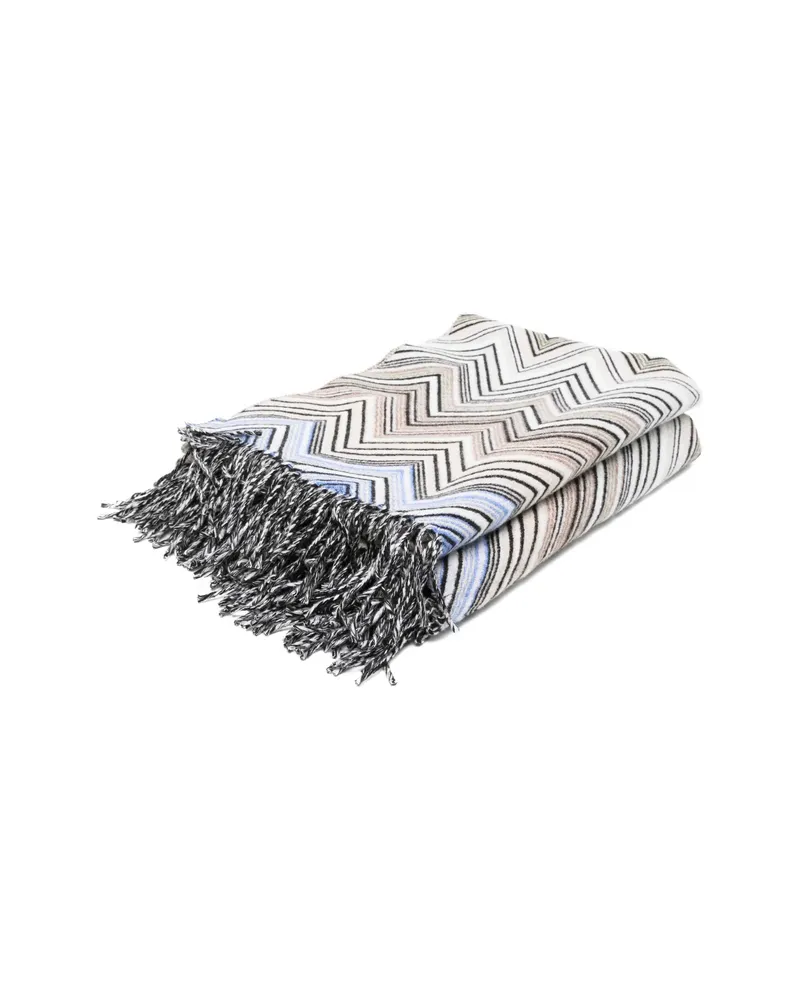 Missoni Home Perseo Fringed Zigzag Throw White