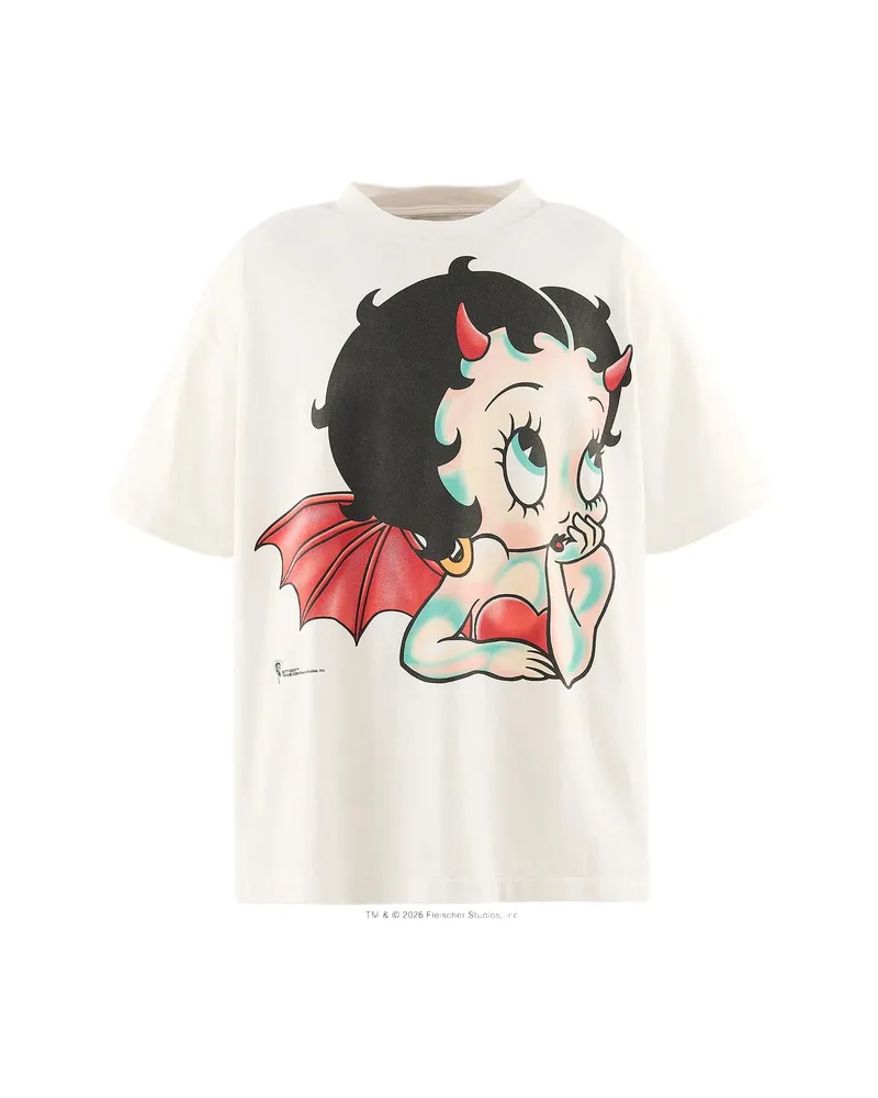 SAINT MXXXXXX X Betty Boop Devil Graphic-print T-shirt White