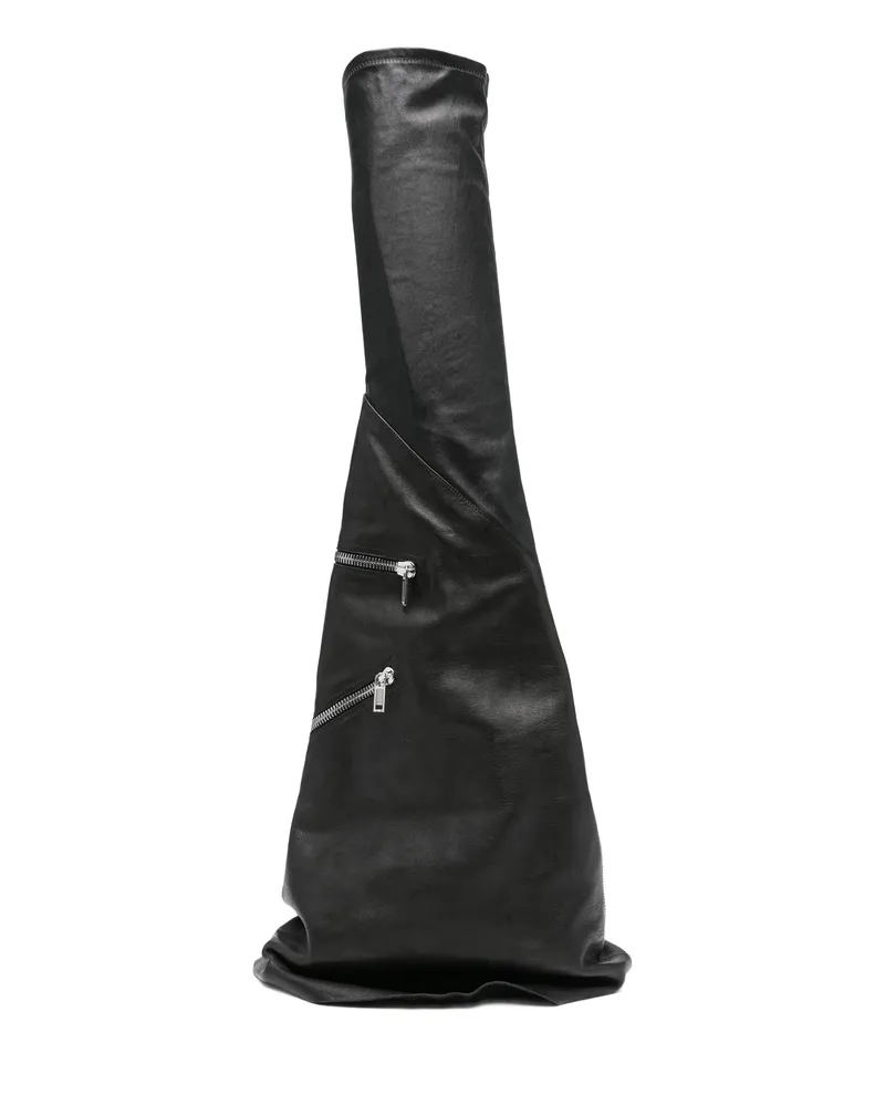 Rick Owens Cargo Fetish Sneaks Calf Leather Knee-high Boots Black