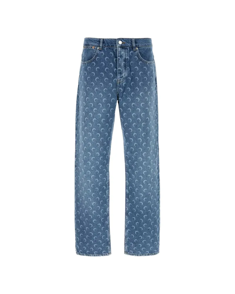 Marine Serre Moon-print Jeans Blue
