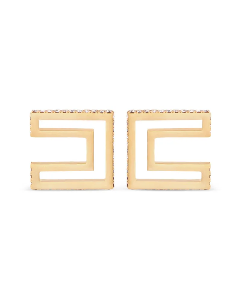 Elisabetta Franchi Logo-motif Earrings Gold